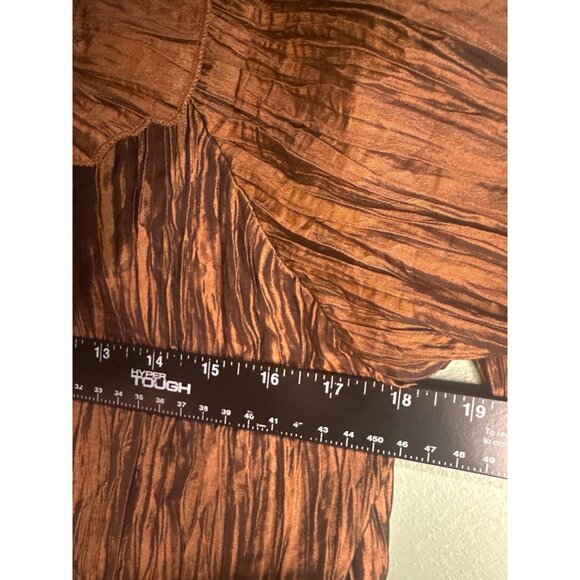 Y2K Brown Ruffle Hem Top Women’s XL Fall Coquette Fall Retro Cottagecore Y2K - Picture 5 of 6